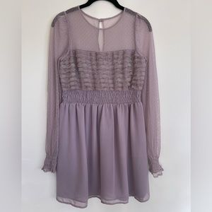 Free People Dusty Lavender Long Sleeve Lace Dress - Size 4